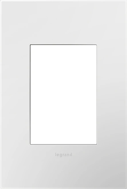 Legrand - AWP1G3WHW4 - One-Gang-Plus Screwless Wall Plate with Microban - adorne - Gloss White on White