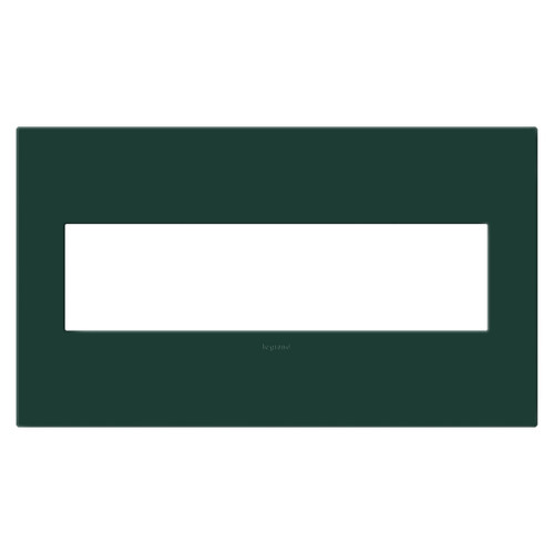 Legrand - AWP4GEG - Four-Gang Screwless Wall Plate with Microban - adorne - Evergreen