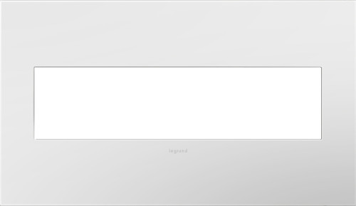 Legrand - AWP4GWHW4 - Four-Gang Screwless Wall Plate with Microban - adorne - Gloss White on White