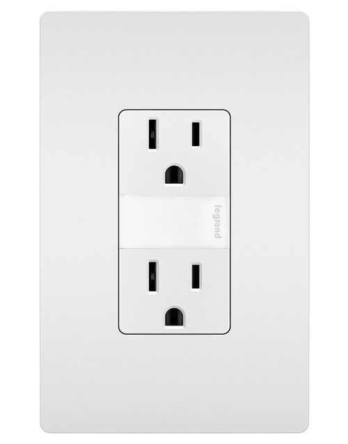 Legrand - NTL885TRW - 15A Tamper-Resistant Outlet with Night Light - radiant - White