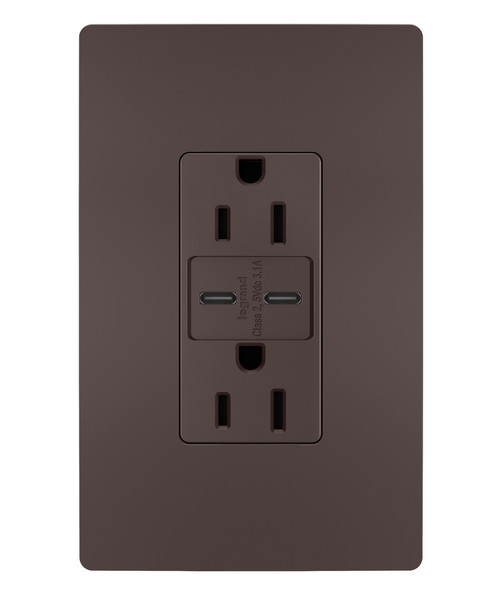 Legrand - R26USBCCDBCCV4 - 3.1 C-C USB+15A DUP REC DB VPK - radiant - Dark Bronze