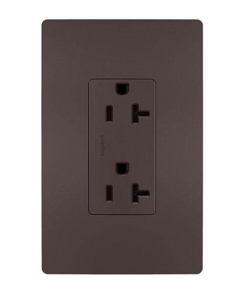 Legrand - TR26352RDBCC6 - Spec Grade 20A Tamper-Resistant Receptacle - radiant - Dark Bronze