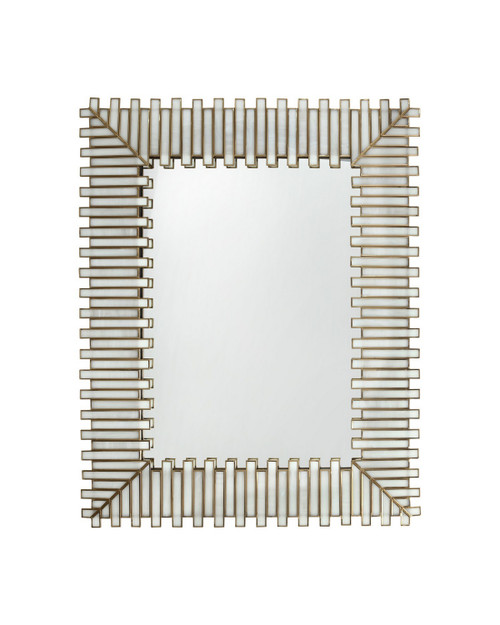 Currey and Company - 1000-0171 - Mirror - Daze - White/Antique Brass