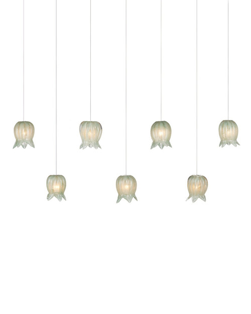 Currey and Company - 9000-1402 - Seven Light Pendant - Polpo - Green/Silver