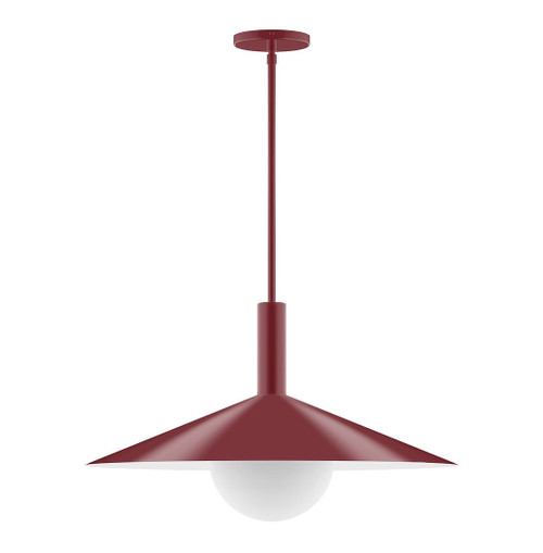 manufacturer_finish:Barn Red|manufacturer_glass:6 inch White Opal Glass Globe|light_source:Incandescent or LED equivalent|light_output:Unspecified|color_temperature:Unspecified|cri:Unspecified
