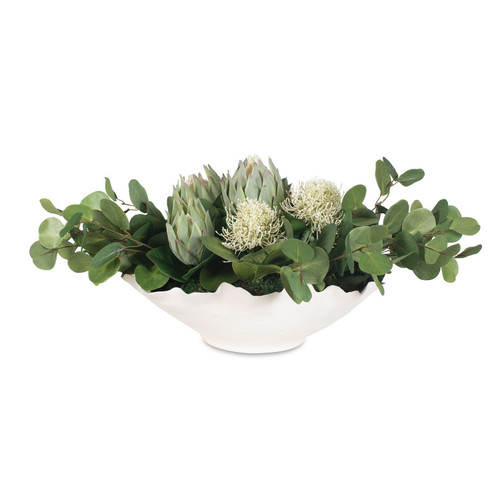 Uttermost - 60256 - Bowl Centerpiece - Protea Blooms - White