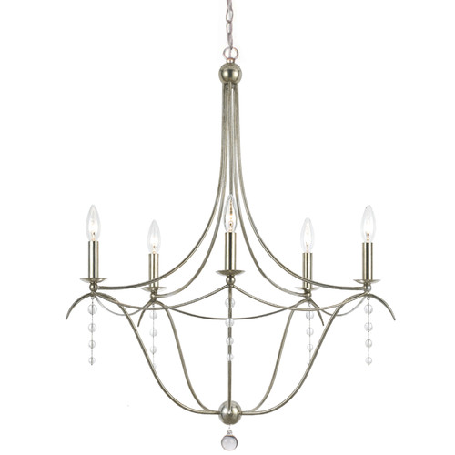 Crystorama - 435-SA - Five Light Chandelier - Metro - Antique Silver