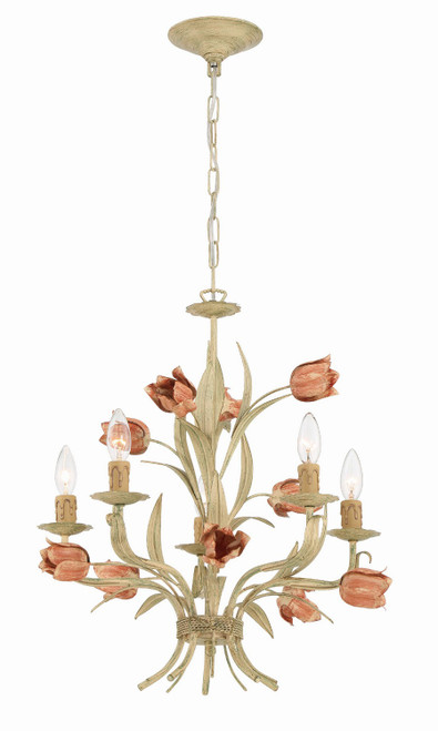 Crystorama - 4805-SR - Five Light Chandelier - Southport - Sage Rose