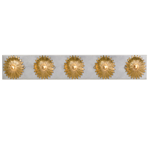 Crystorama - 508-GA-SA - Five Light Bathroom Vanity - Broche - Antique Gold + Antique Silver