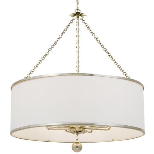 Crystorama - 515-SA - Eight Light Chandelier - Broche - Antique Silver