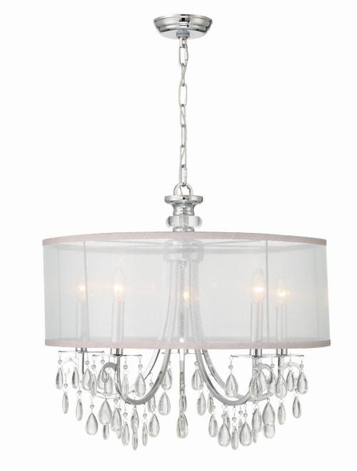 Crystorama - 5625-CH - Five Light Chandelier - Hampton - Polished Chrome