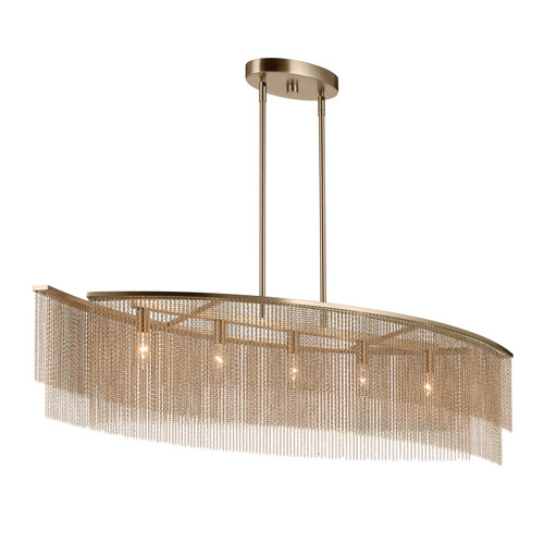 Kichler - 52825CPZ - Five Light Linear Chandelier - Khaite - Champagne Bronze