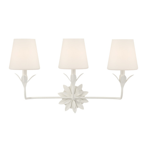 Crystorama - 573-OP-MT - Three Light Bath - Broche - Matte White