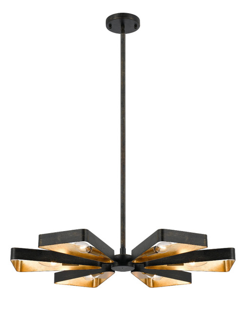 Crystorama - 596-EB-GA - Six Light Chandelier - Luna - English Bronze + Antique Gold