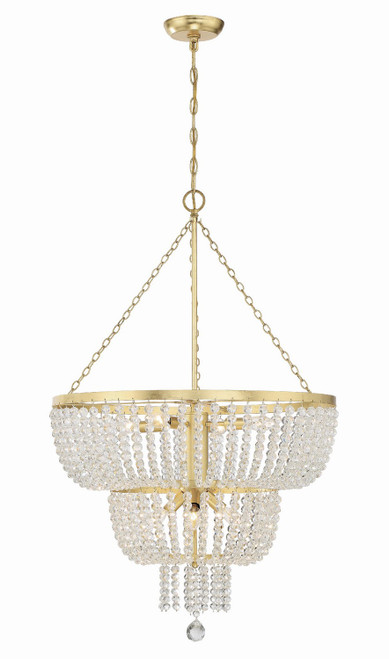 Crystorama - 610-GA - Eight Light Chandelier - Rylee - Antique Gold