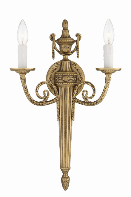 Crystorama - 662-MB - Two Light Wall Sconce - Loxley - Matte Brass