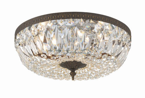 Crystorama - 716-EB-CL-SAQ - Three Light Flush Mount - Waltham - English Bronze