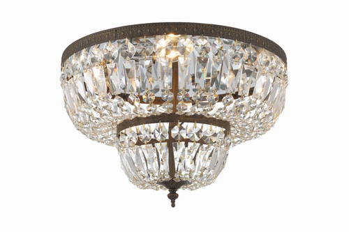 Crystorama - 718-EB-CL-MWP - Four Light Flush Mount - Waltham - English Bronze