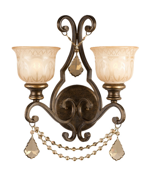 Crystorama - 7502-BU-GT-MWP - Two Light Wall Sconce - Norwalk - Bronze Umber