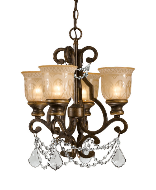 Crystorama - 7504-BU-CL-MWP - Four Light Mini Chandelier - Norwalk - Bronze Umber