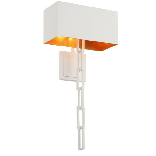 Crystorama - 8682-MT-GA - Two Light Wall Sconce - Alston - Matte White + Antique Gold