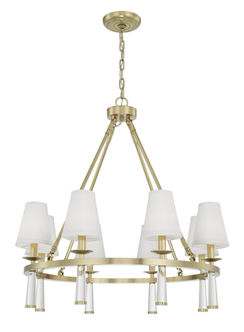 Crystorama - 8867-AG - Eight Light Chandelier - Baxter - Aged Brass