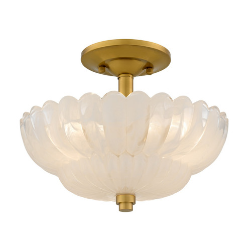 Quoizel - WHP1712BRG - Three Light Semi-Flush Mount - Whitecap - Brushed Gold