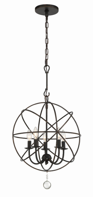 Crystorama - 9224-EB - Five Light Mini Chandelier - Solaris - English Bronze