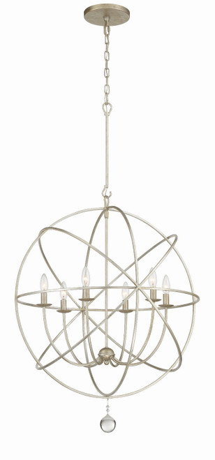 Crystorama - 9228-OS - Six Light Chandelier - Solaris - Olde Silver