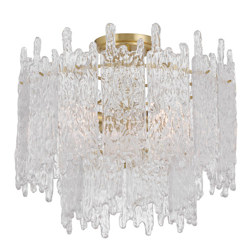 Crystorama - ACK-920-AG - Three Light Semi Flush Mount - Ackerly - Aged Brass