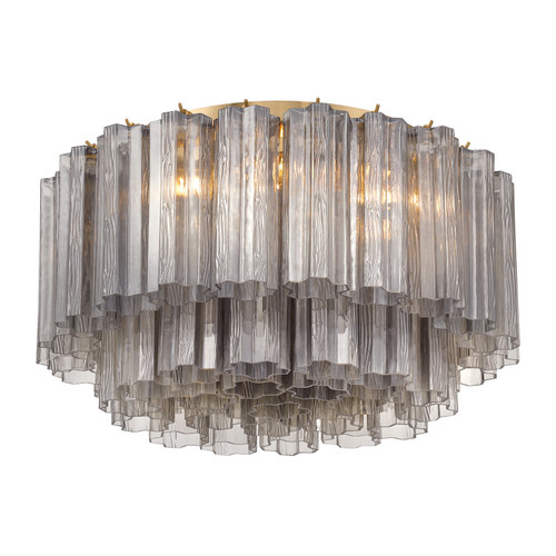Crystorama - ADD-321-AG-SM - Seven Light Flush Mount - Addis - Aged Brass