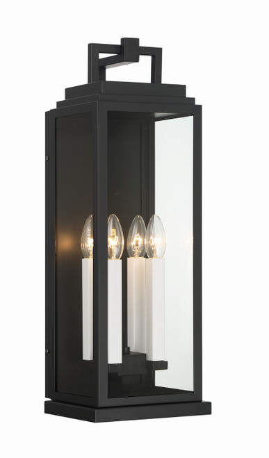 Crystorama - ASP-8914-MK - Four Light Outdoor Wall Sconce - Aspen - Matte Black