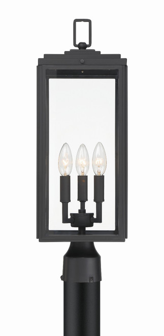 Crystorama - BYR-80109-MK - Three Light Outdoor Post Mount - Byron - Matte Black