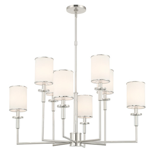 Crystorama - HAT-478-PN - Eight Light Chandelier - Hatfield - Polished Nickel