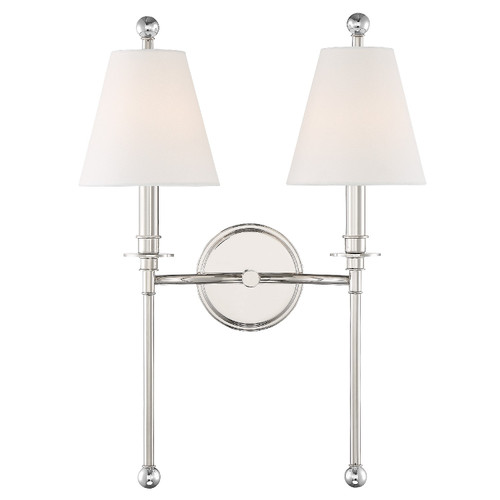 Crystorama - RIV-383-PN - Two Light Wall Sconce - Riverdale - Polished Nickel