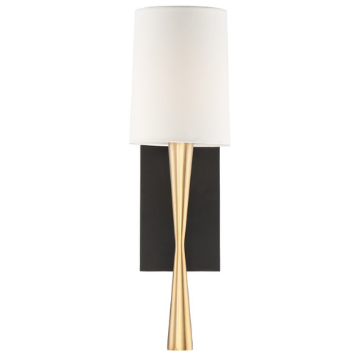 Crystorama - TRE-221-AG-BF - One Light Wall Sconce - Trenton - Aged Brass + Black Forged