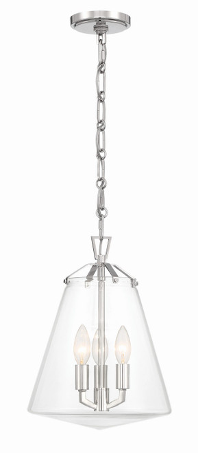 Crystorama - VSS-7004-PN - Three Light Mini Chandelier - Voss - Polished Nickel