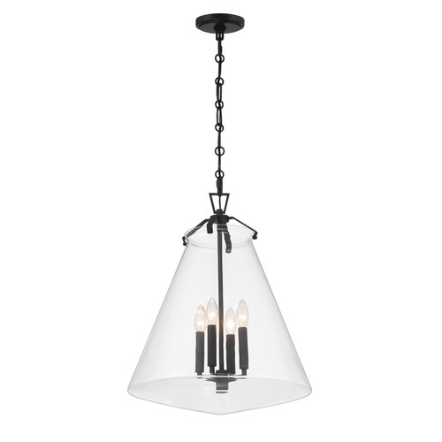 Crystorama - VSS-7018-MK - Four Light Pendant - Voss - Matte Black