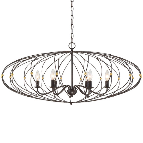Crystorama - ZUC-A9036-EB-GA - Six Light Chandelier - Zucca - English Bronze + Antique Gold
