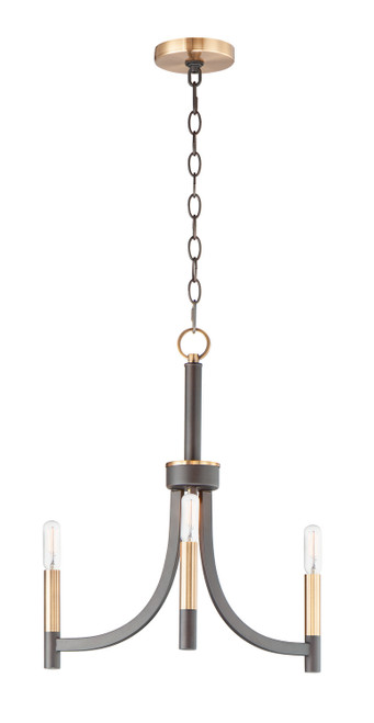 Maxim - 21523BZAB - Three Light Chandelier - Lyndon - Bronze / Antique Brass