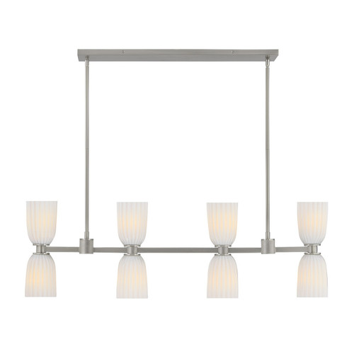 Savoy House - 1-1249-8-SN - Eight Light Linear Chandelier - Baldwin - Satin Nickel