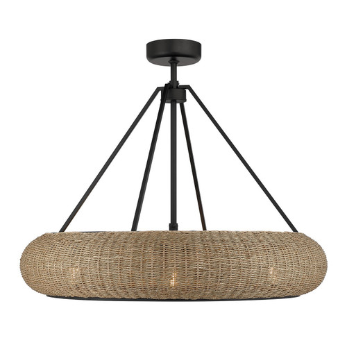 Savoy House - 40-FD-8302-89 - Six Light Fan D'Lier - Gaia - Matte Black