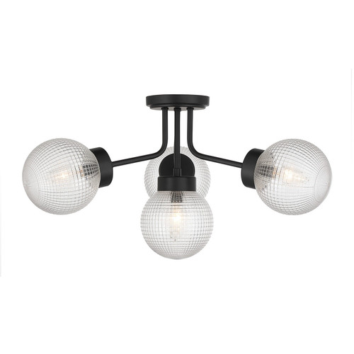 Savoy House - 6-3364-4-89 - Four Light Semi-Flush Mount - Coral - Matte Black