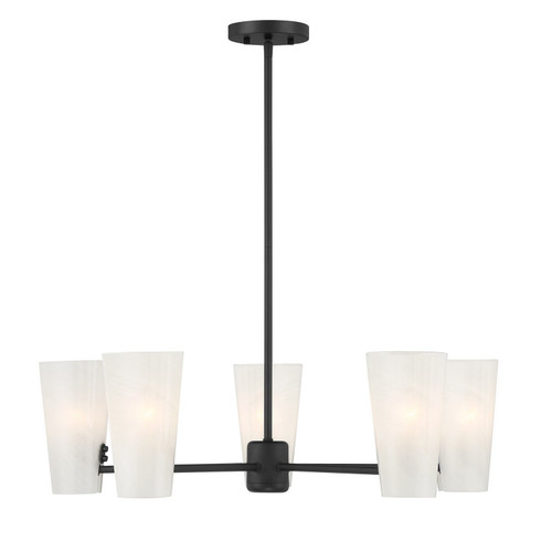 Meridian - M100130MBK - Five Light Chandelier - Matte Black