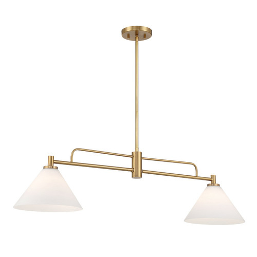 Meridian - M100136NB - Two Light Linear Chandelier - Natural Brass