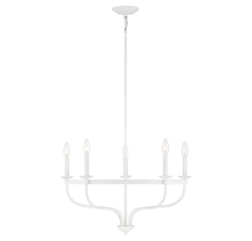 Meridian - M10087BQW - Five Light Chandelier - Bisque White