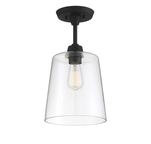 Meridian - M60010MBK - One Light Semi-Flush Mount - Msemi - Matte Black