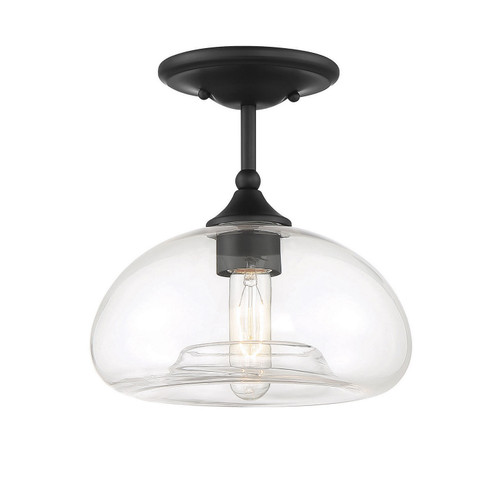 Meridian - M60017MBK - One Light Semi-Flush Mount - Msemi - Matte Black