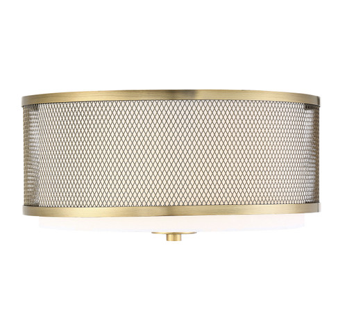 Meridian - M60018NB - Three Light Flush Mount - Msemi - Natural Brass
