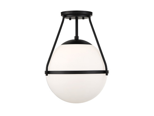 Meridian - M60054MBK - One Light Semi-Flush Mount - Msemi - Matte Black